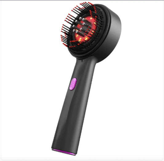 ✨💆♀️Peine eléctrico para masaje del cuero cabelludo: terapia de luz roja, antideslizante, herramienta multifuncional para el cuidado del cabello con 3 niveles ..